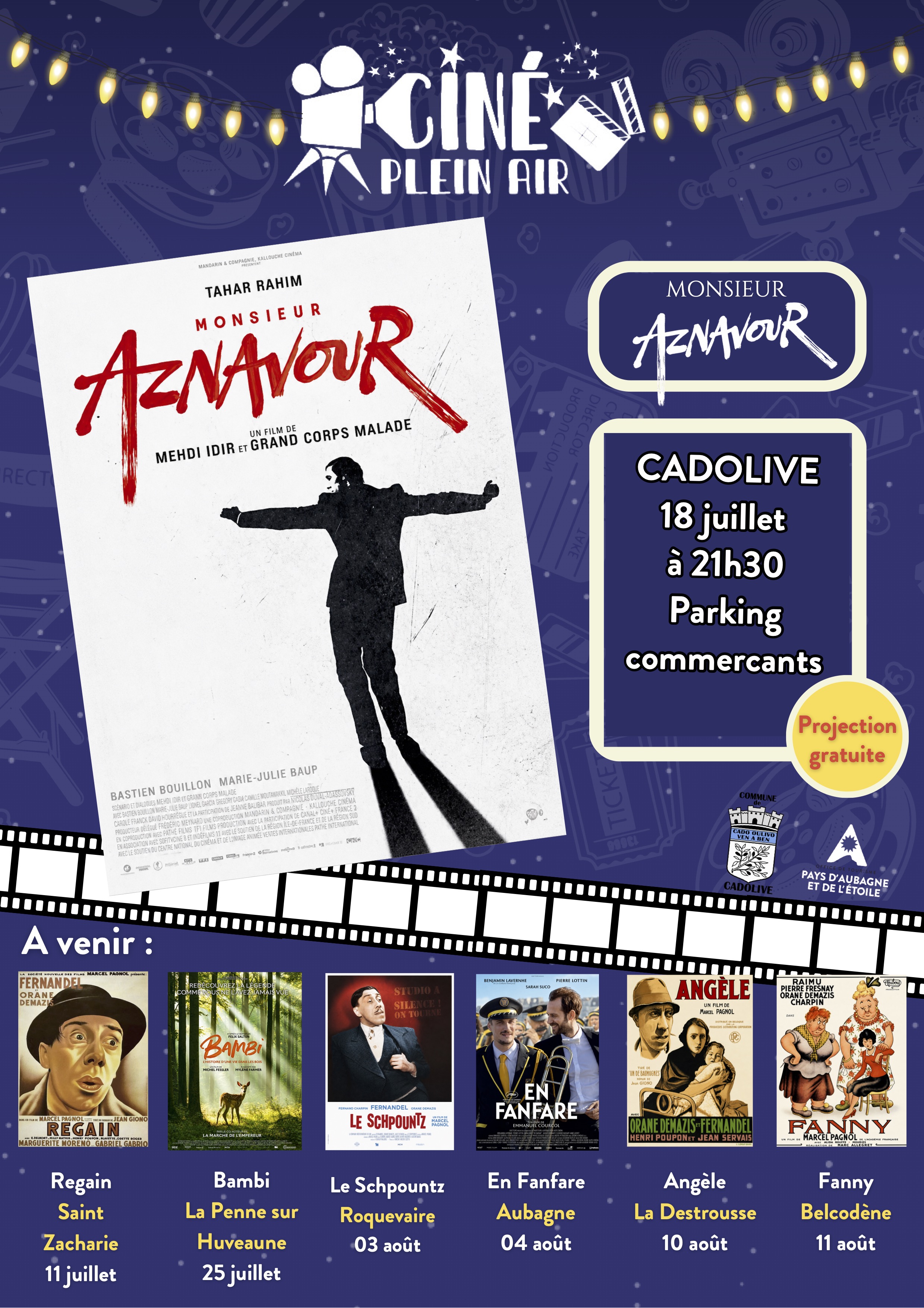 Affiche Cine en Plein Air Aznavour 18 07