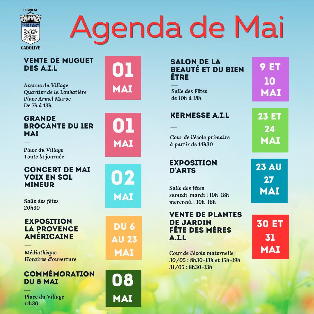 AGENDA DE MAI MAIRIIE